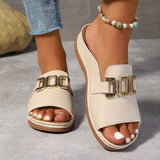 Clara | Sandalen Orthopädisch Keilabsatz Damen Komfort Schnalle – Beige