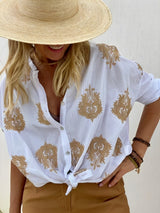 Laura | Trendige Bluse im Ibiza Stil Damen – Weiß