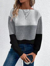 Lena | Stilvoller Damen Strickpullover mit langen Ärmeln – Dunkelgrau