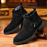 Schnallen Stiefel Herren – Schwarz