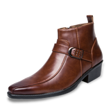 Daniel | Herren Chelsea-Stiefel mit trendigem Schnallendesign – Braun