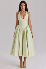 Shanna | Damen Elegantes Midikleid – Feminines Kleid Hochzeit, Büro & Abend 2026 – Grün