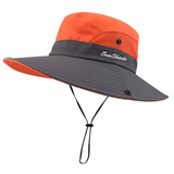 Damen Hut mit breiter Krempe und UV-Schutz – Orange