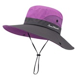 Damen Hut mit breiter Krempe und UV-Schutz – Lila
