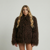 Elegante Übergangsjacke Damen – Weich & Umhüllend – Braun
