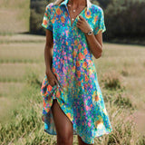 Anke | Damen Boho Chic Sommerkleid – Mehrfarbig