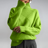 Sigara | Damen Rollkragen Strickpullover – Grün
