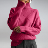 Sigara | Damen Rollkragen Strickpullover – Rosa