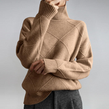Sigara | Damen Rollkragen Strickpullover – Braun