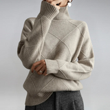 Sigara | Damen Rollkragen Strickpullover – Grau