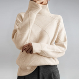 Sigara | Damen Rollkragen Strickpullover – Beige