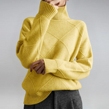 Sigara | Damen Rollkragen Strickpullover – Gelb