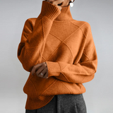 Sigara | Damen Rollkragen Strickpullover – Orange