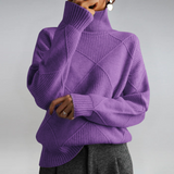 Sigara | Damen Rollkragen Strickpullover – Purple