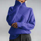 Sigara | Damen Rollkragen Strickpullover – Lila