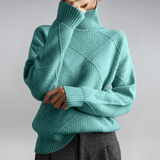 Sigara | Damen Rollkragen Strickpullover – Blau