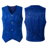 Sigbert | Herren Trachtenweste Jacquard Festweste – Blau