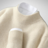 Siglinde | Damen Strickpullover Rundhals Pullover – Creme