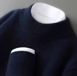 Siglinde | Damen Strickpullover Rundhals Pullover – Blau
