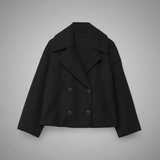 Simone | Damen Winterjacke Mit Knöpfen, Kragen Und Langarm Design – Schwarz