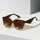 Skye | Damen Sonnenbrille Oversized Retro – Leopard