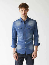 Slim Fit Denimhemd – Blau