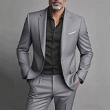 Slim Fit Herrenanzug für Gala & formelle Anlässe – Grau