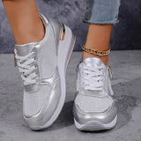 Sneaker Damen Plateau – Silber