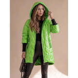 Solea | Winterjacke Damen mit Kapuze und Taschen an den Seiten – Grün