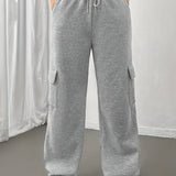 Solvind | Damen Cargo Sweatpants Relaxed Fit – Grau