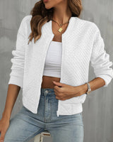 Sommer Bomberjacke Relaxed Fit – Weiß
