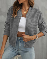 Sommer Bomberjacke Relaxed Fit – Grau
