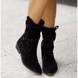 Soraya | Damen Kurzstiefel mit Blockabsatz – Schwarz