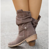 Soraya | Damen Kurzstiefel mit Blockabsatz – Schottisches Braun