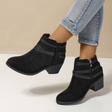 Johanna | Damen Stiefelette mit Blockabsatz – Schwarz