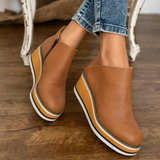 Soraya | Damen Orthopädische Stiefeletten mit Keilabsatz, Plateau und Reißverschluss – Khaki