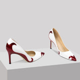Soraya | Damen Spitze Pumps Stilettoabsatz – Burgunder