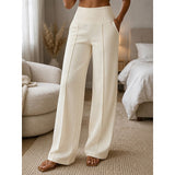 Sorunde | Damen Jogginghose Weites Bein High-Waist – Weiß
