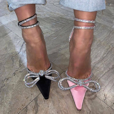 Aria - Satin Schmetterling Absatz Schuhe