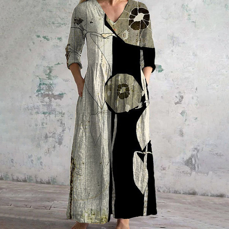 Paula - Vintage Kleid mit abstraktem Druck
