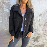 BECKY™ | DAMENJACKE MIT KNÖPFEN – Schwarz