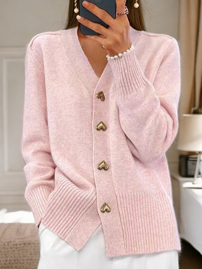Noemi - Gestrickte Herz-Strickjacke