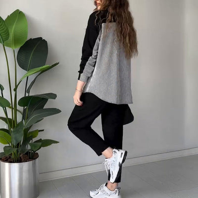 Tita- 2025 Neues Design👗✨2-teiliges Lounge-Set im Farbblockdesign für Damen