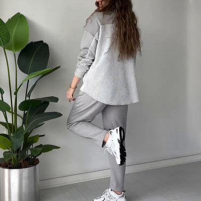 Tita- 2025 Neues Design👗✨2-teiliges Lounge-Set im Farbblockdesign für Damen