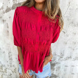 Lina | Hochwertige Ibiza Style Bluse Damen – Rot