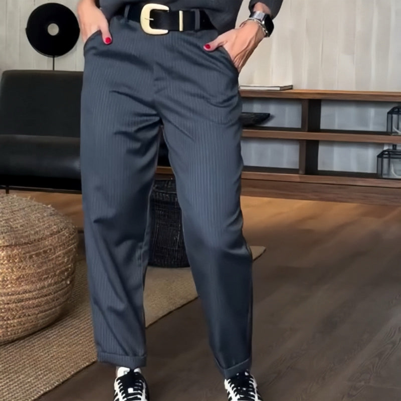 Gabby - Damen Hochtaillierte Casual Straight Blazer Hose