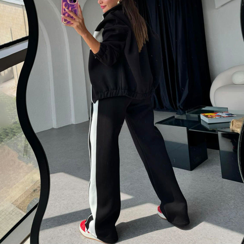 Coola Zweiteiliger Farbblock-Trainingsanzug für Frauen