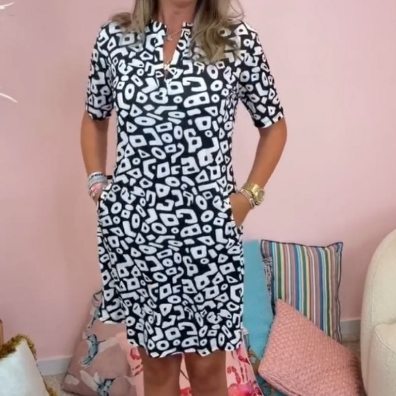 Aluna – Lässiges Minikleid Mit Geometrischem Drucken