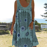 Brynella - Leichtes Printkleid – Dunkelgrün