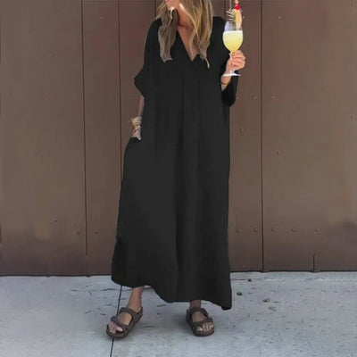 Arantxa - Elegantes Maxikleid Mit V-Ausschnitt